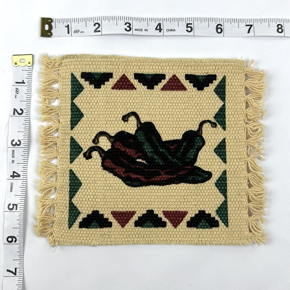 Table Runner + 4 Chili Pepper Coasters. Southwest. New. 74 in X 13.5 in Wide. - Picture 2 of 11